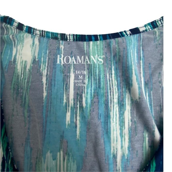 Bohemian Flair Sleeve Blue Space Tie Dye Top size 14 16 - Picture 5 of 6